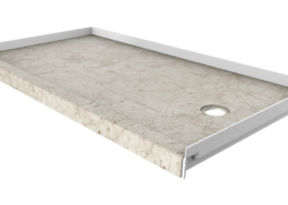 Botticino Cream 60x32 shower base with right drain