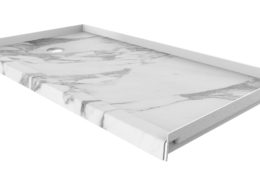 Calacatta White 60x32 shower base with left drain