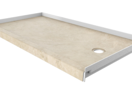 Creme Travertine 60x32 shower base with right drain