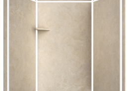 Creme Travertine Elegance 3-Wall Shower Kit