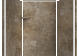 Mocha Travertine Elegance 3-Wall Shower Kit