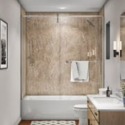 Tub Surround in Alaskan Ivory, Render front view