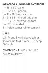 Elegance 3-Wall Shower Kit FLX – Flexstoneproducts